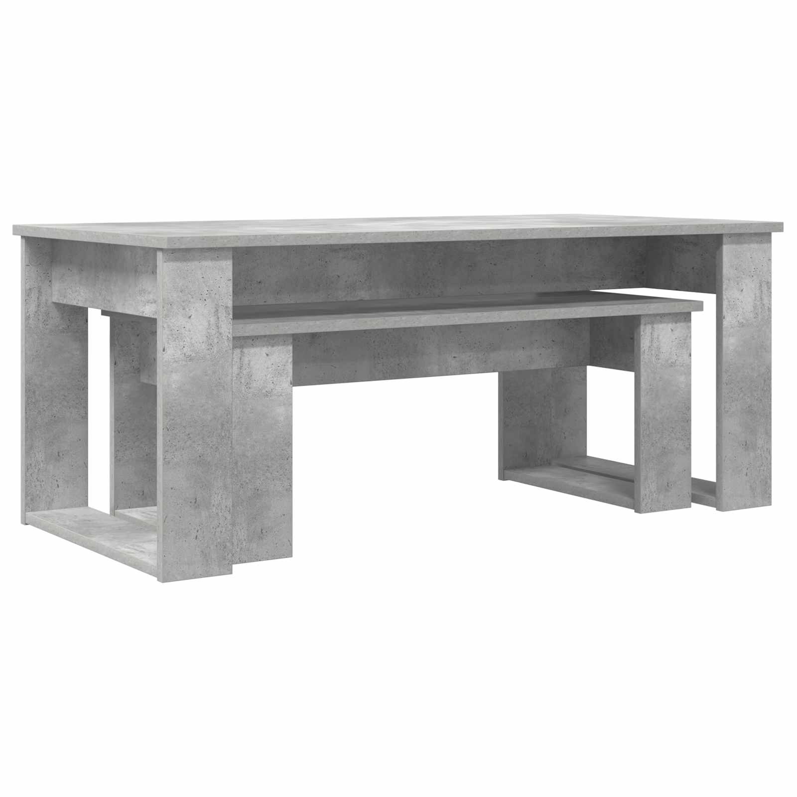 Set di Tavolini da Caffè 2 pcs Grigio cemento Legno multistrato