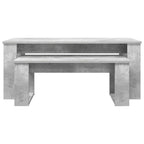 Set di Tavolini da Caffè 2 pcs Grigio cemento Legno multistrato