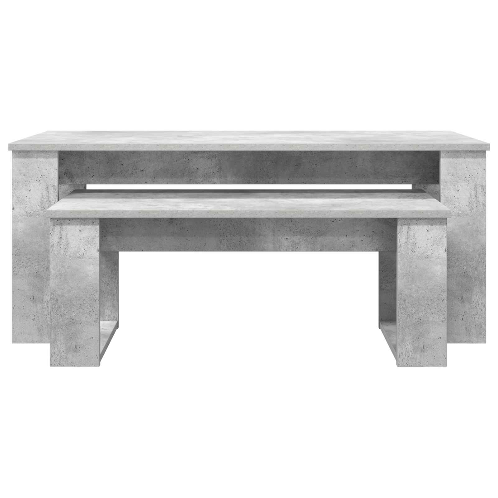 Set di Tavolini da Caffè 2 pcs Grigio cemento Legno multistrato