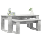 Set di Tavolini da Caffè 2 pcs Grigio cemento Legno multistrato