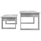 Set di Tavolini da Caffè 2 pcs Grigio cemento Legno multistrato