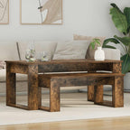 Set di Tavolini da Caffè 2 pcs Rovere fumé Legno multistrato