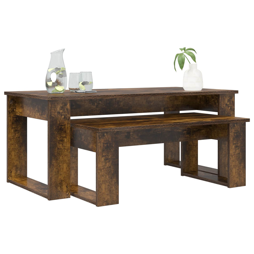 Set di Tavolini da Caffè 2 pcs Rovere fumé Legno multistrato