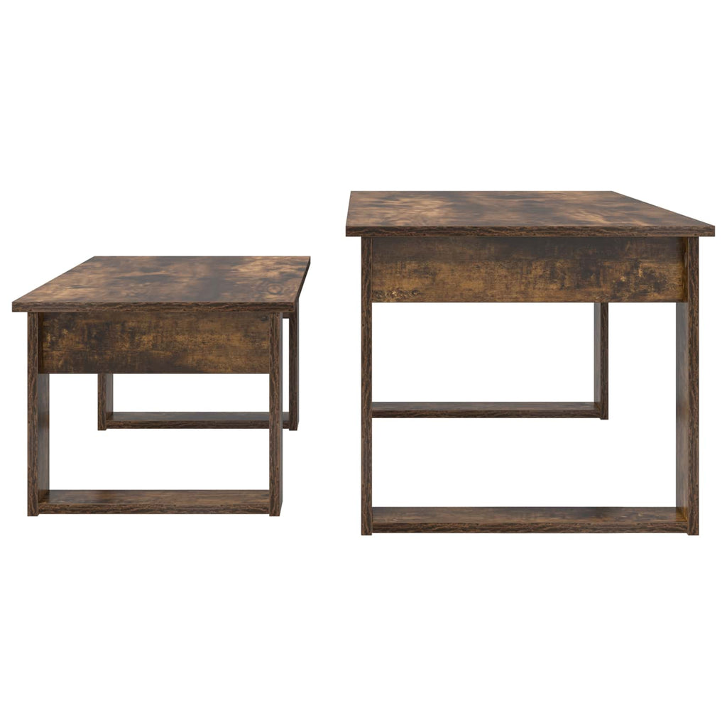 Set di Tavolini da Caffè 2 pcs Rovere fumé Legno multistrato