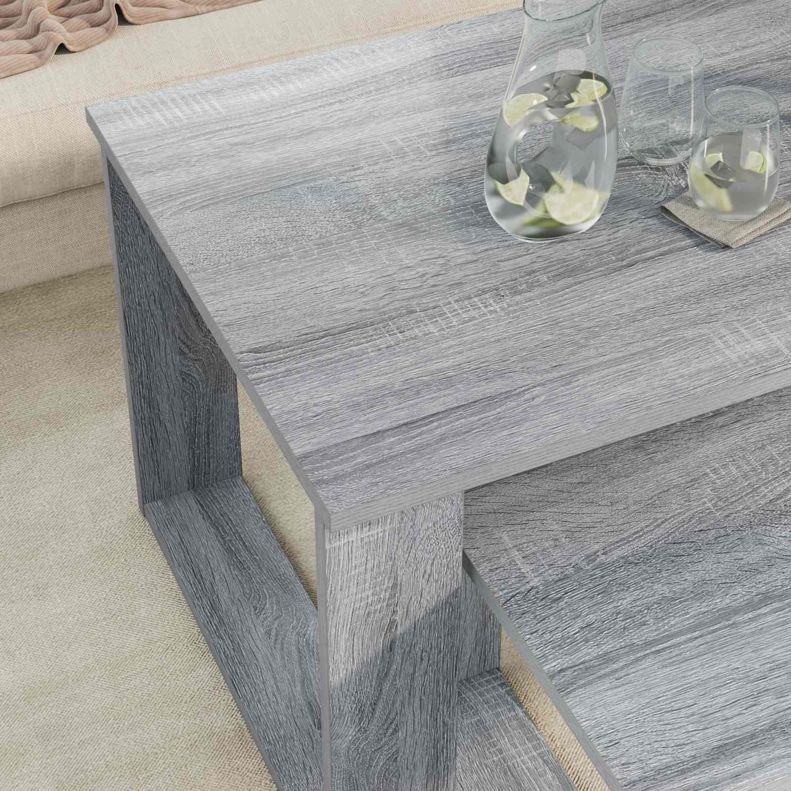 Set di Tavolini da Caffè 2 pcs Grigio Sonoma Legno multistrato