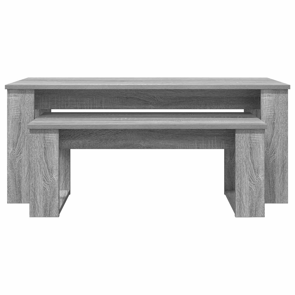 Set di Tavolini da Caffè 2 pcs Grigio Sonoma Legno multistrato
