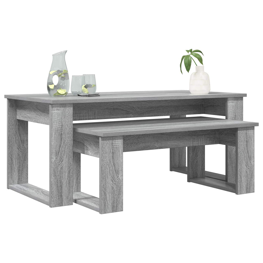 Set di Tavolini da Caffè 2 pcs Grigio Sonoma Legno multistrato