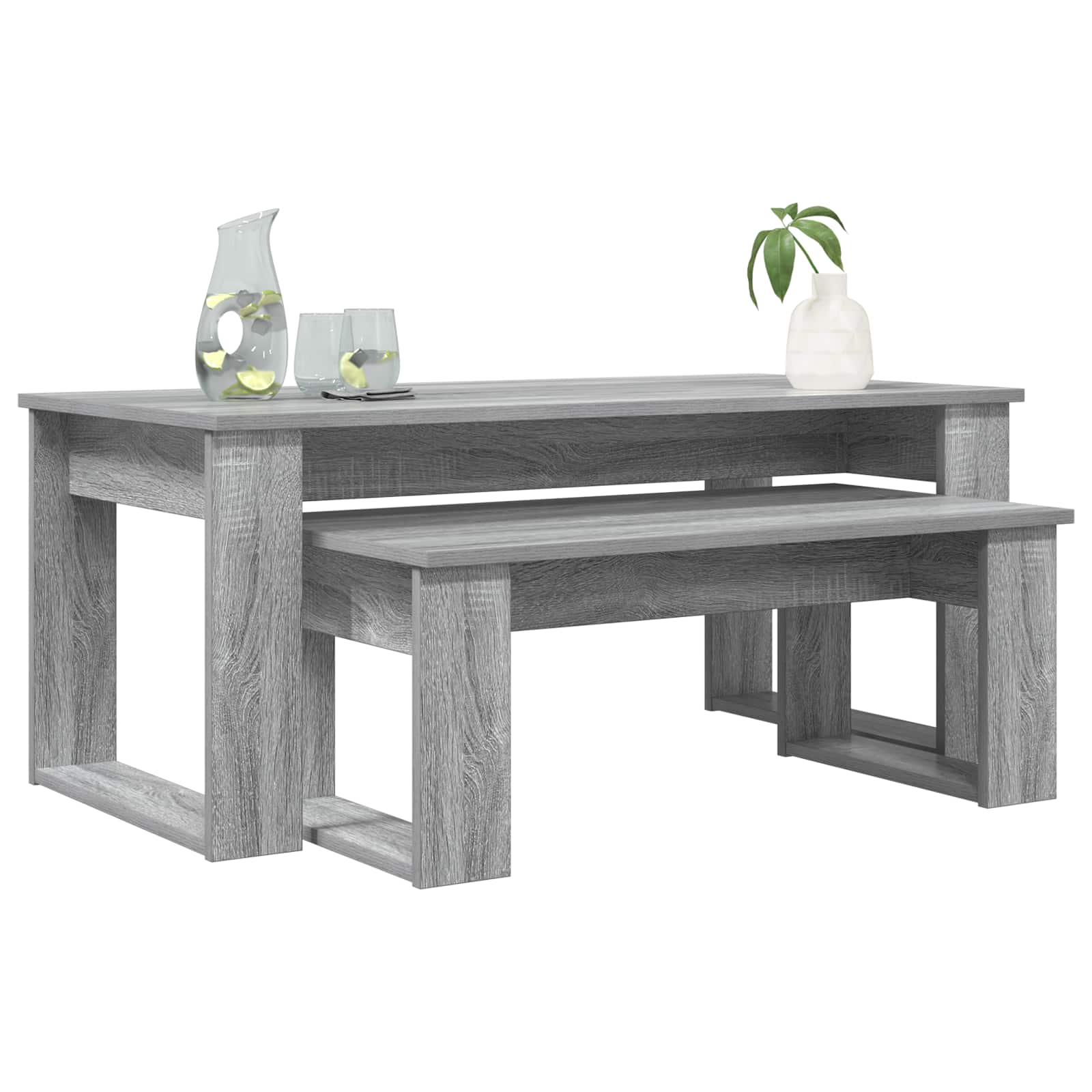 Set di Tavolini da Caffè 2 pcs Grigio Sonoma Legno multistrato
