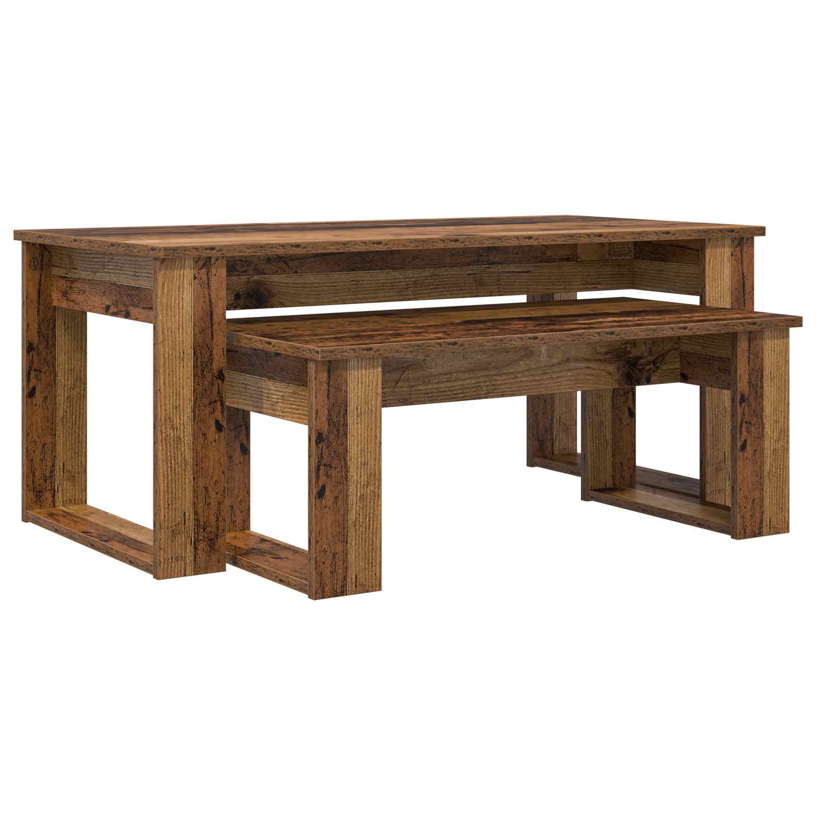 Set di Tavolini da Caffè 2 pcs Legno vecchio Legno multistrato