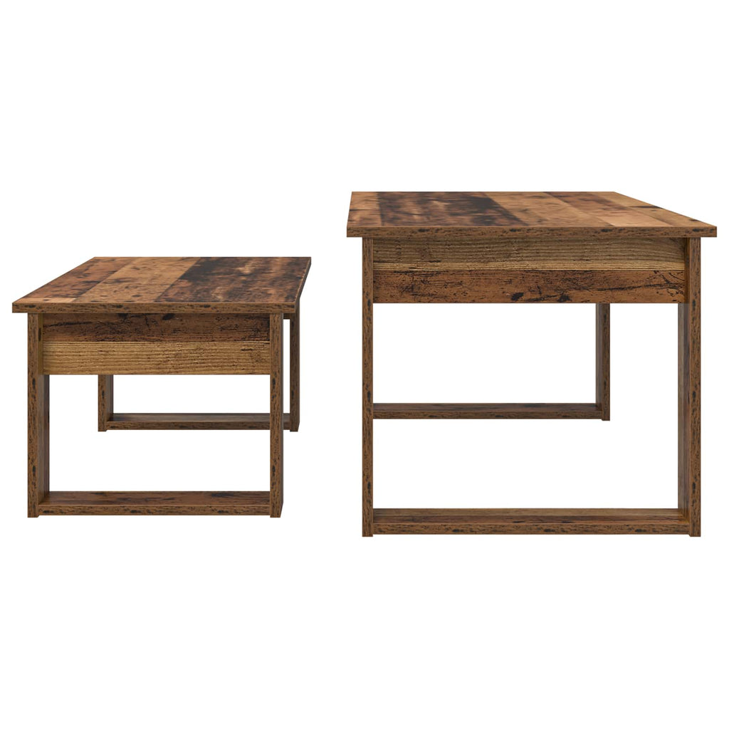 Set di Tavolini da Caffè 2 pcs Legno vecchio Legno multistrato
