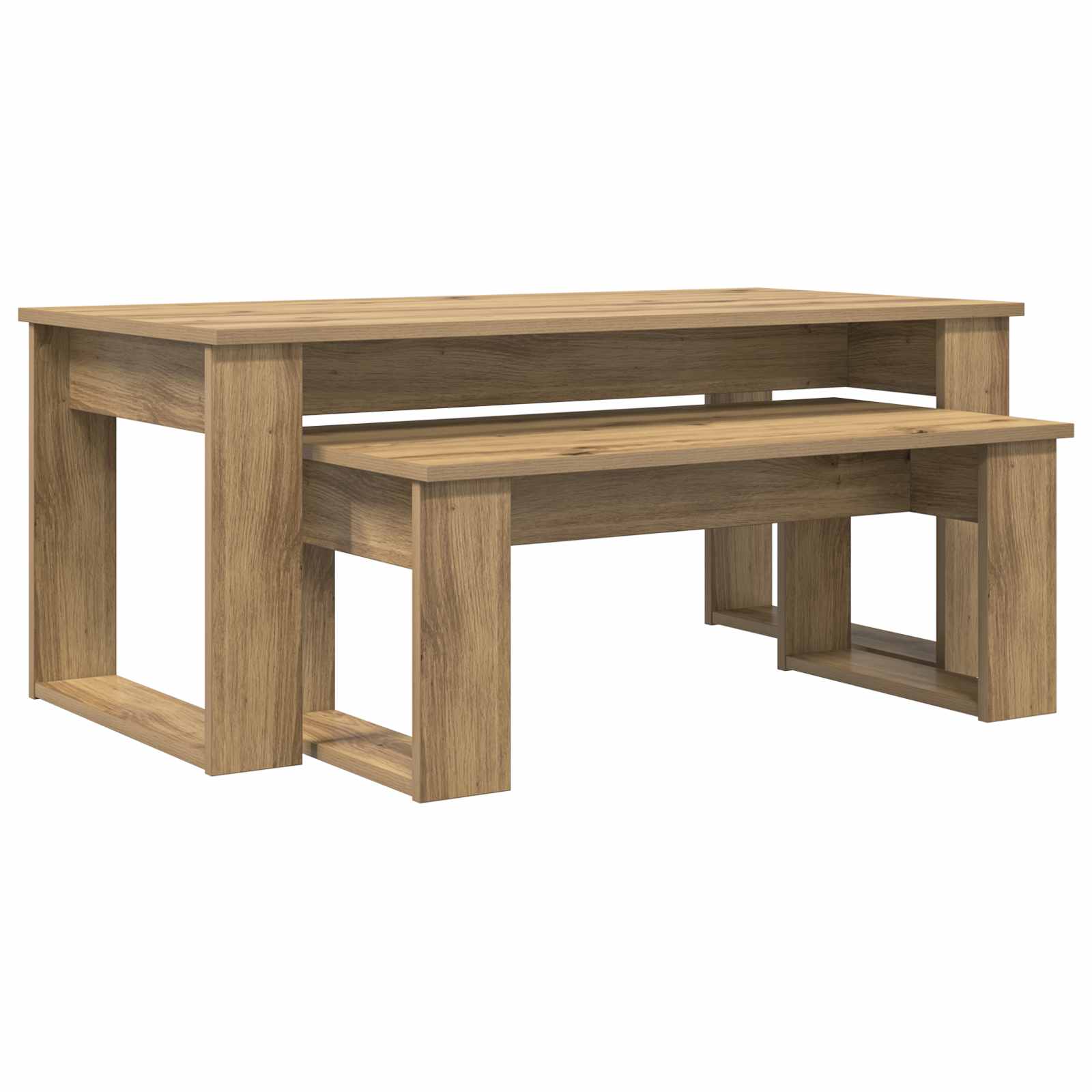 Set di Tavolini da Caffè 2 pcs Rovere artigianale