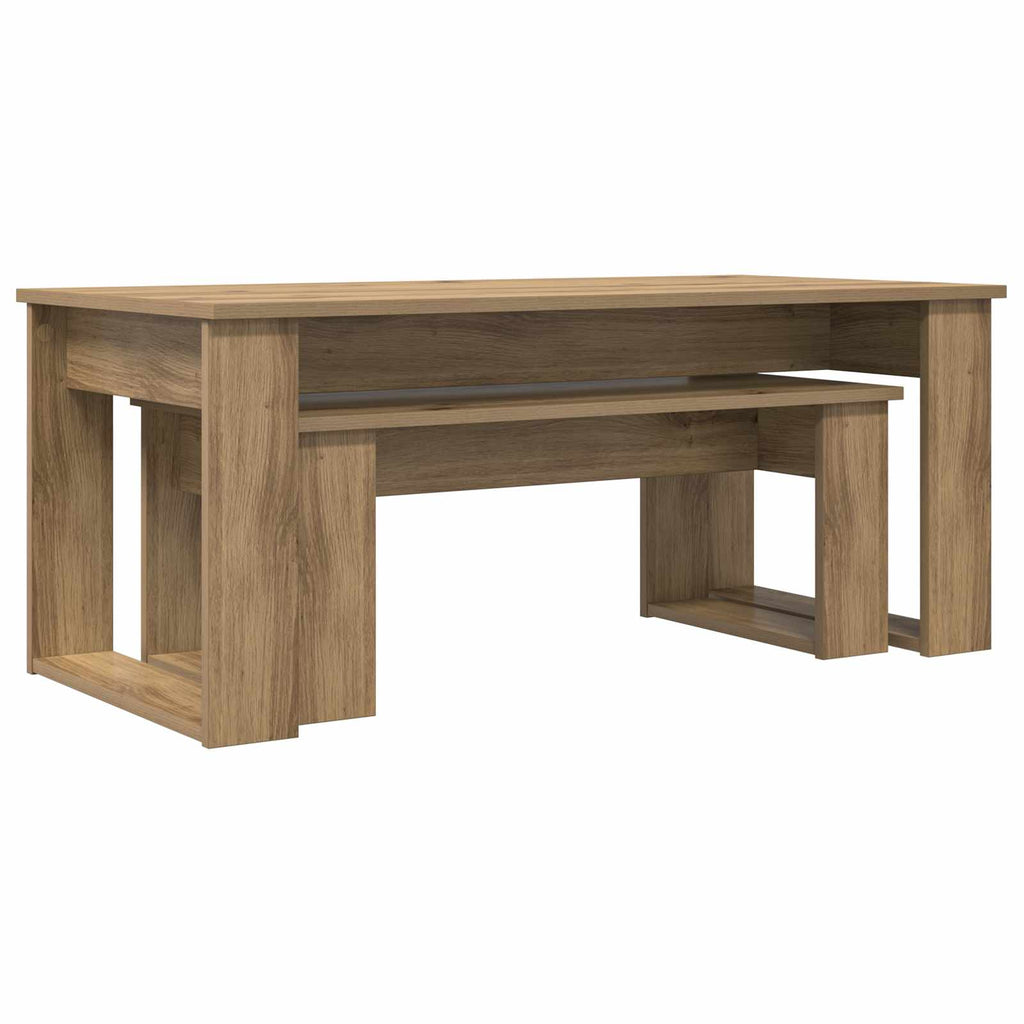 Set di Tavolini da Caffè 2 pcs Rovere artigianale