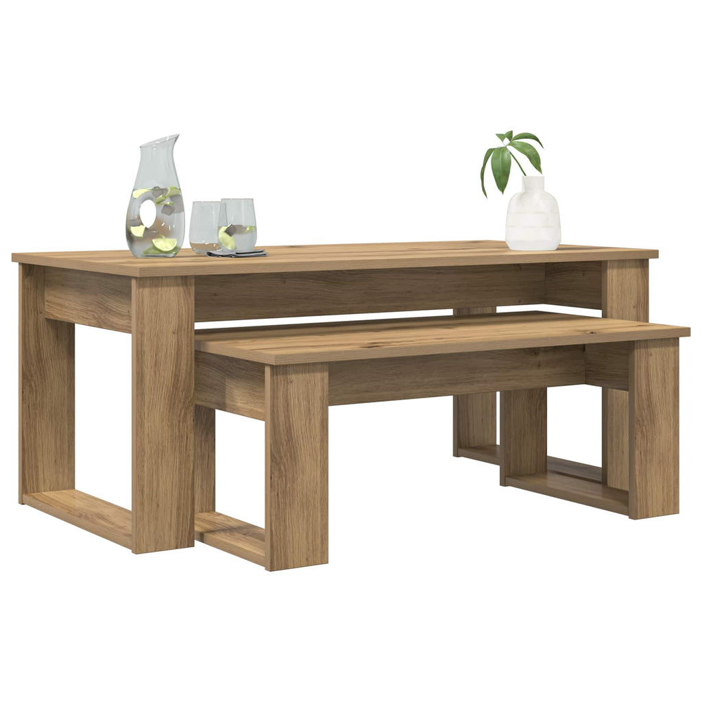 Set di Tavolini da Caffè 2 pcs Rovere artigianale