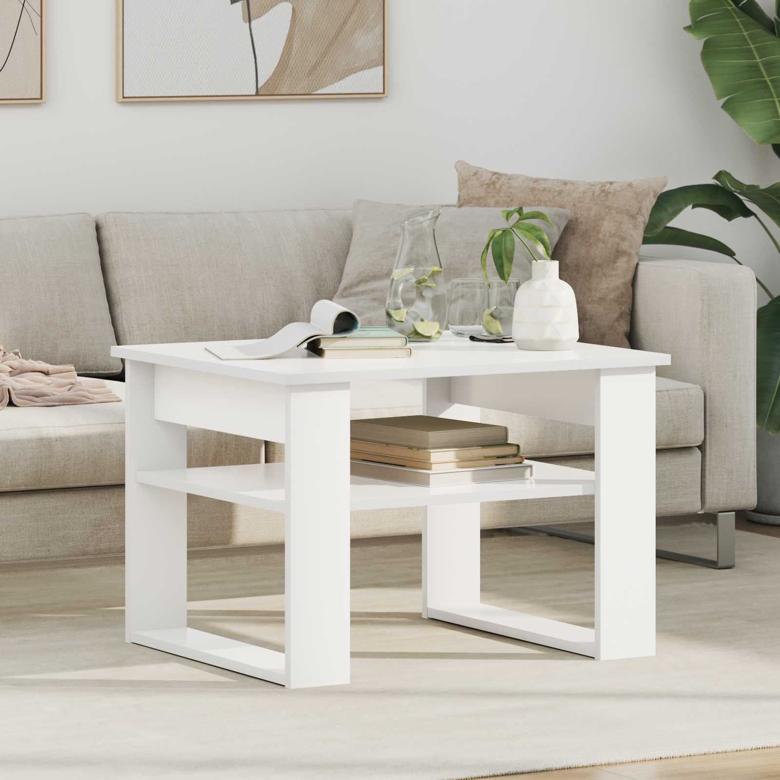 Tavolino da salotto Bianco 64 x 54 x 44 cm Legno multistrato