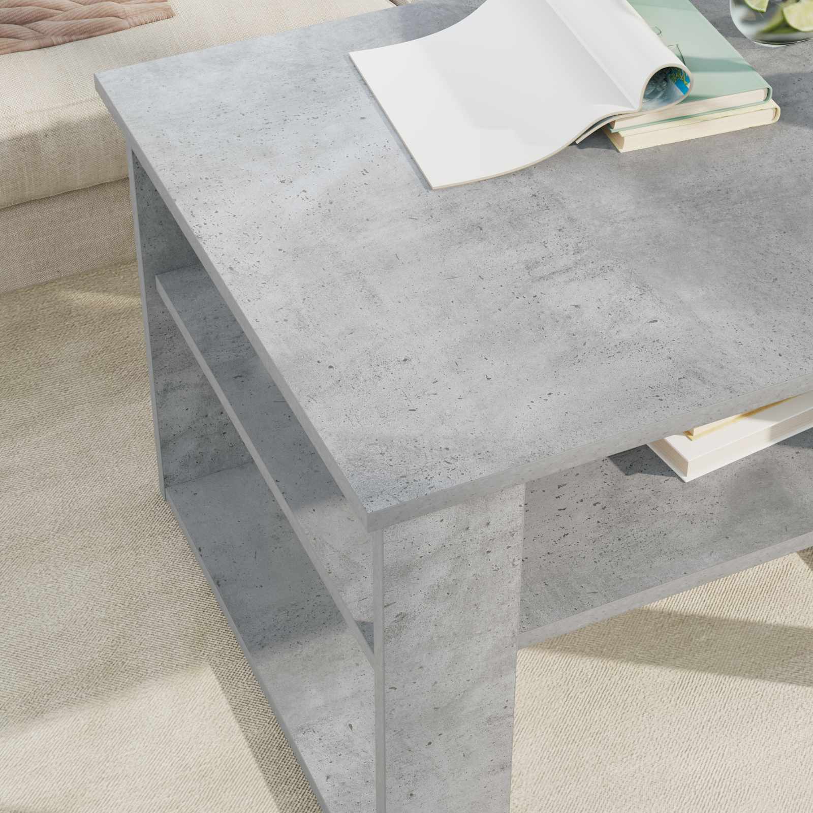 Tavolino da salotto Grigio cemento 64 x 54 x 44 cm