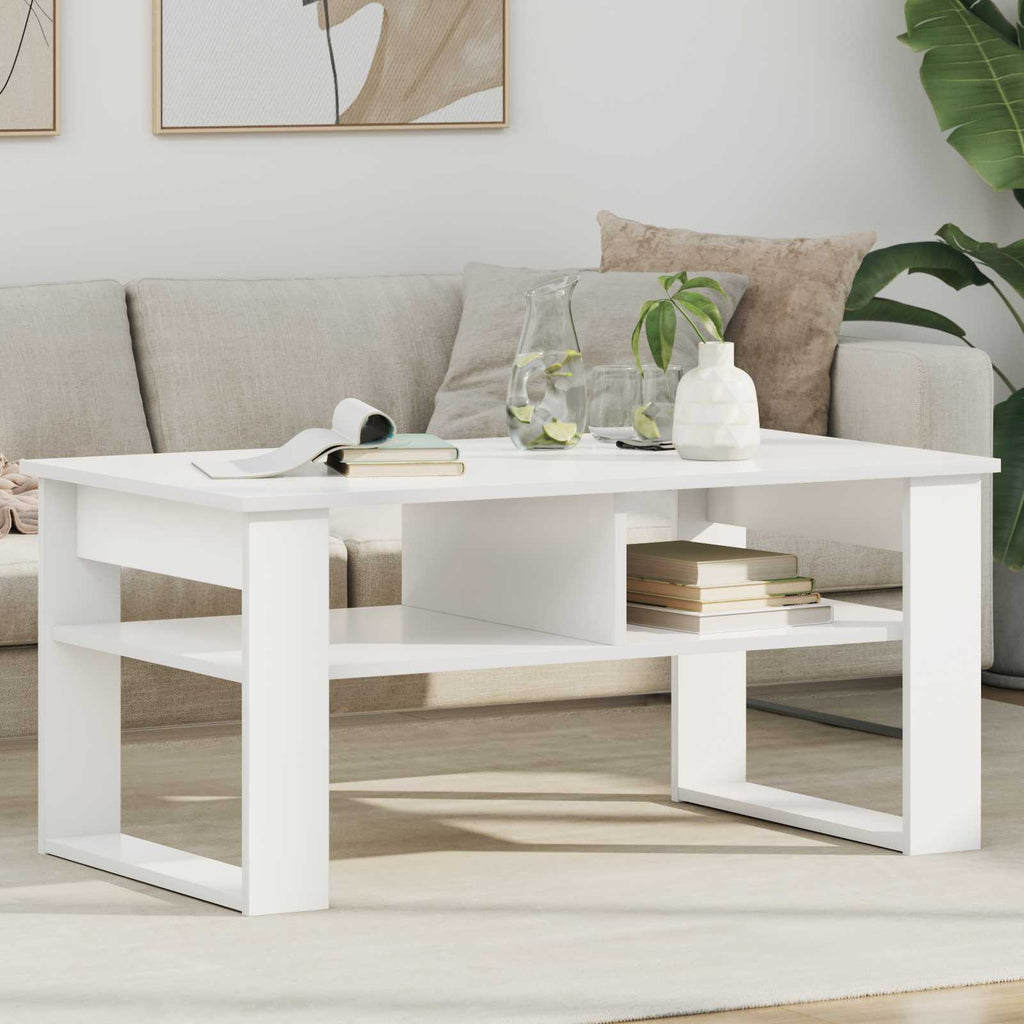 Tavolino da salotto Bianco 96 x 54 x 44 cm Legno multistrato
