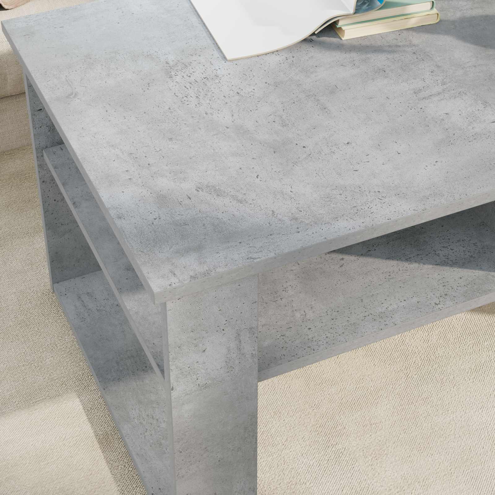 Tavolino da salotto Grigio cemento 96 x 54 x 44 cm