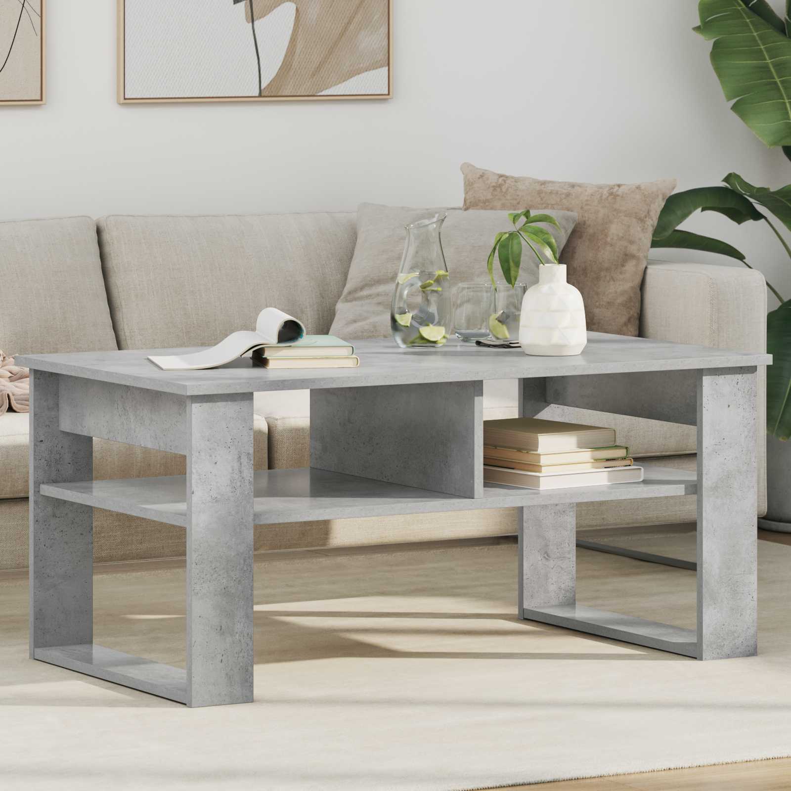 Tavolino da salotto Grigio cemento 96 x 54 x 44 cm