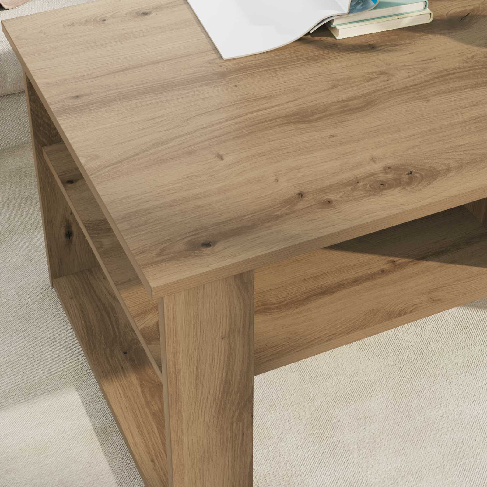 Tavolino da salotto Rovere artigianale 96 x 54 x 44 cm