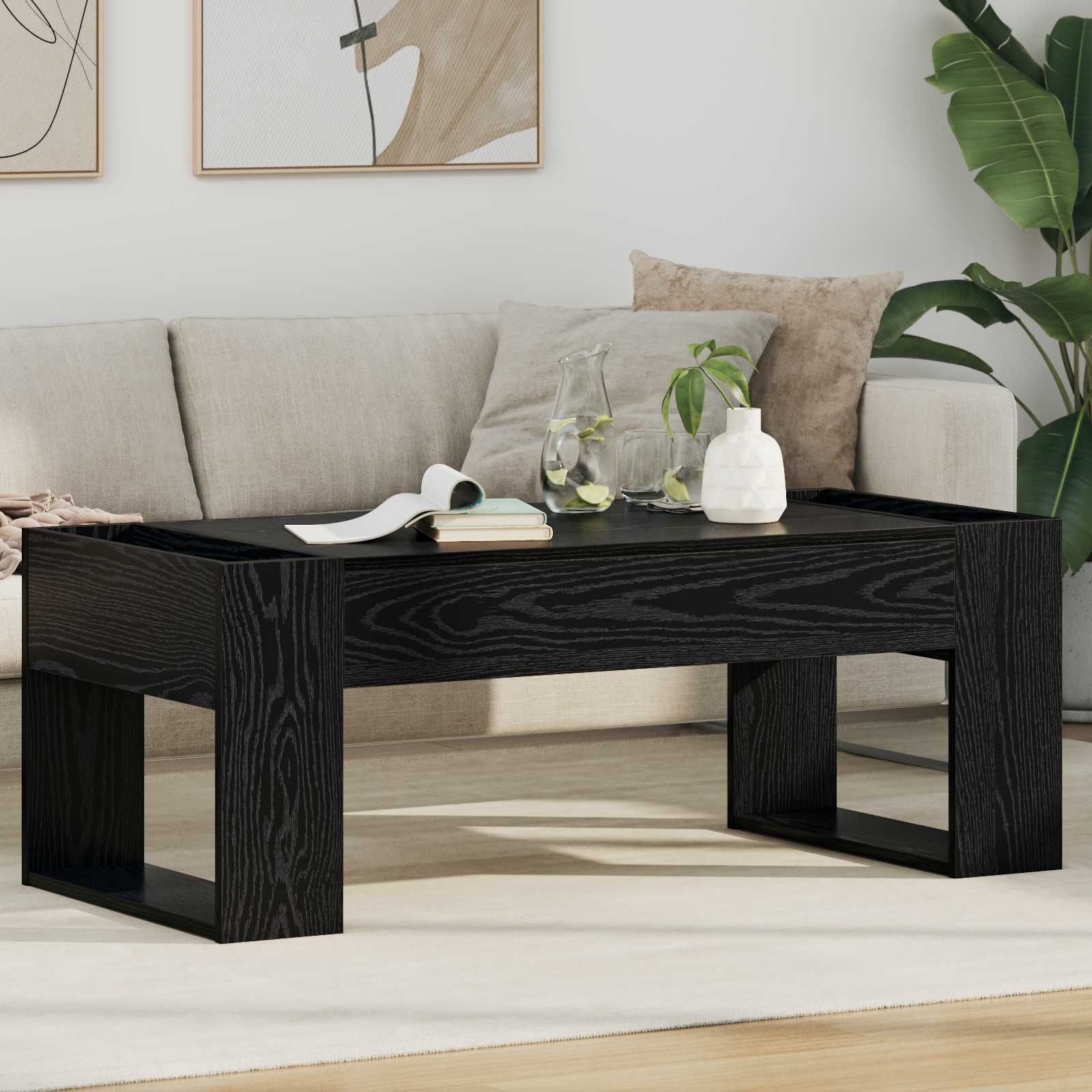 Tavolino da salotto Rovere Nero 110 x 50 x 41 cm
