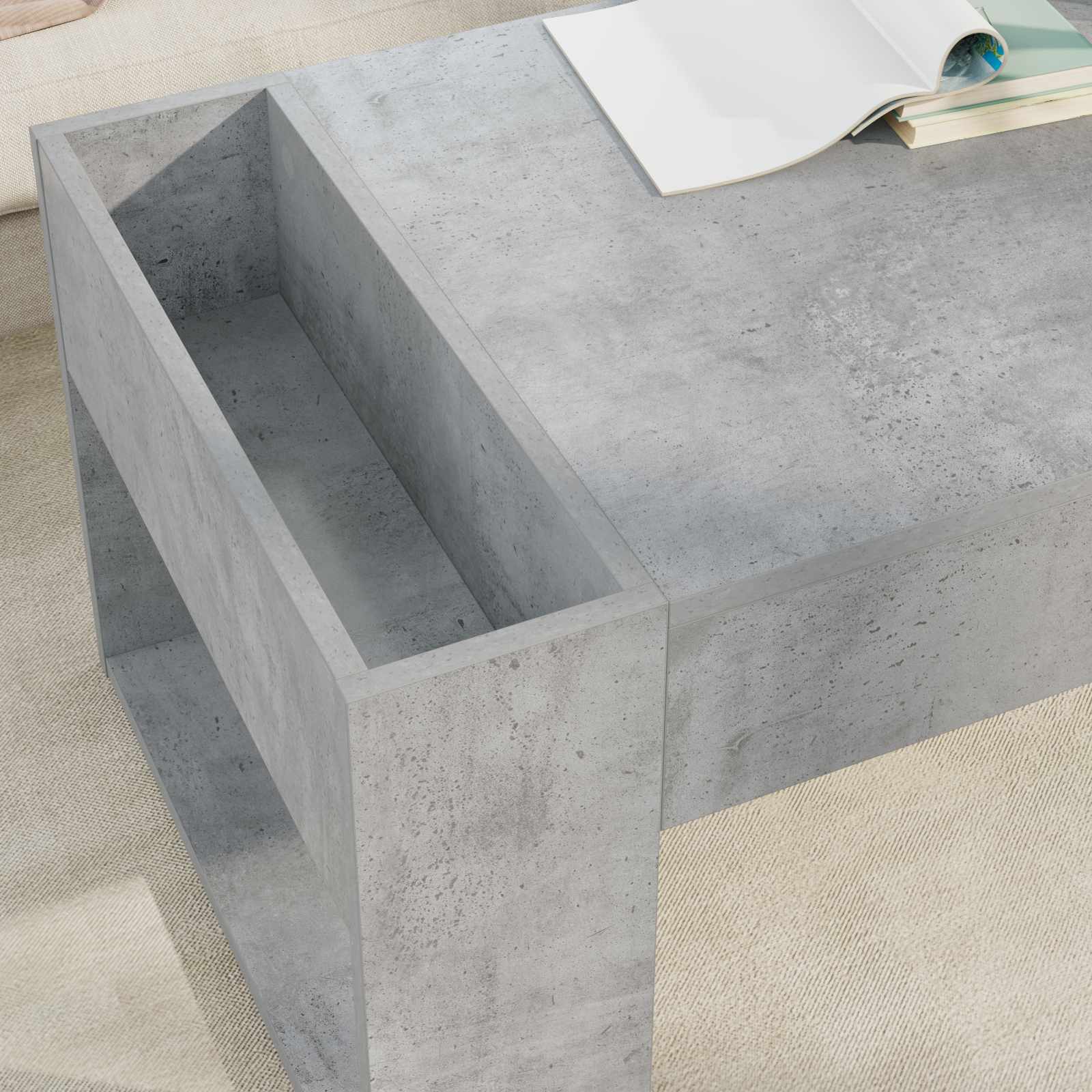Tavolino da salotto Grigio cemento 110 x 50 x 41 cm