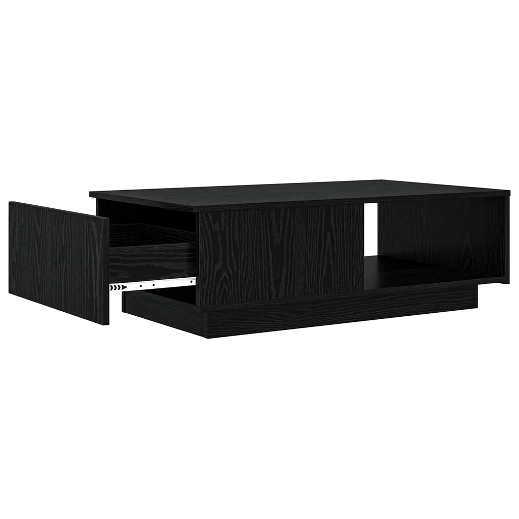 Tavolino da salotto con cassetto Rovere Nero 95 x 55 x 31 cm