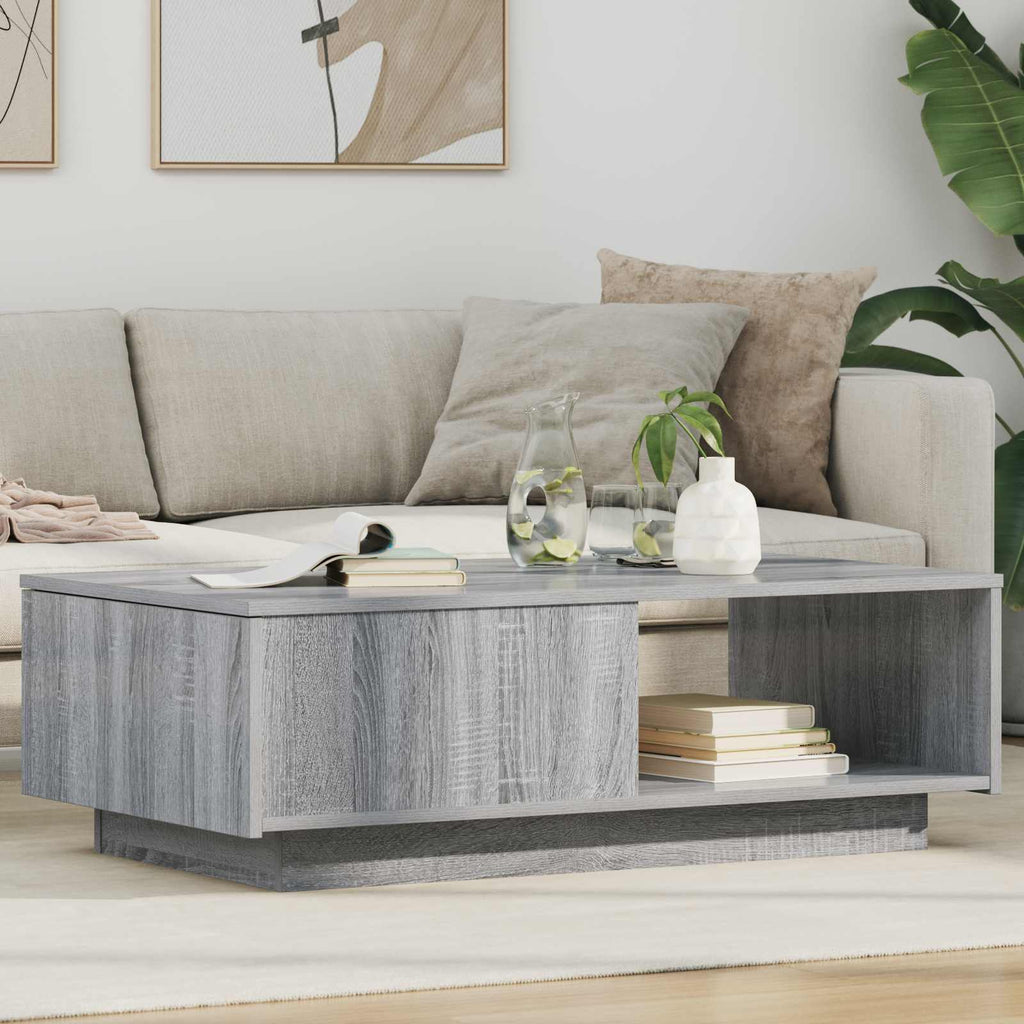 Tavolino da salotto con cassetto Grigio Sonoma 95 x 55 x 31 cm