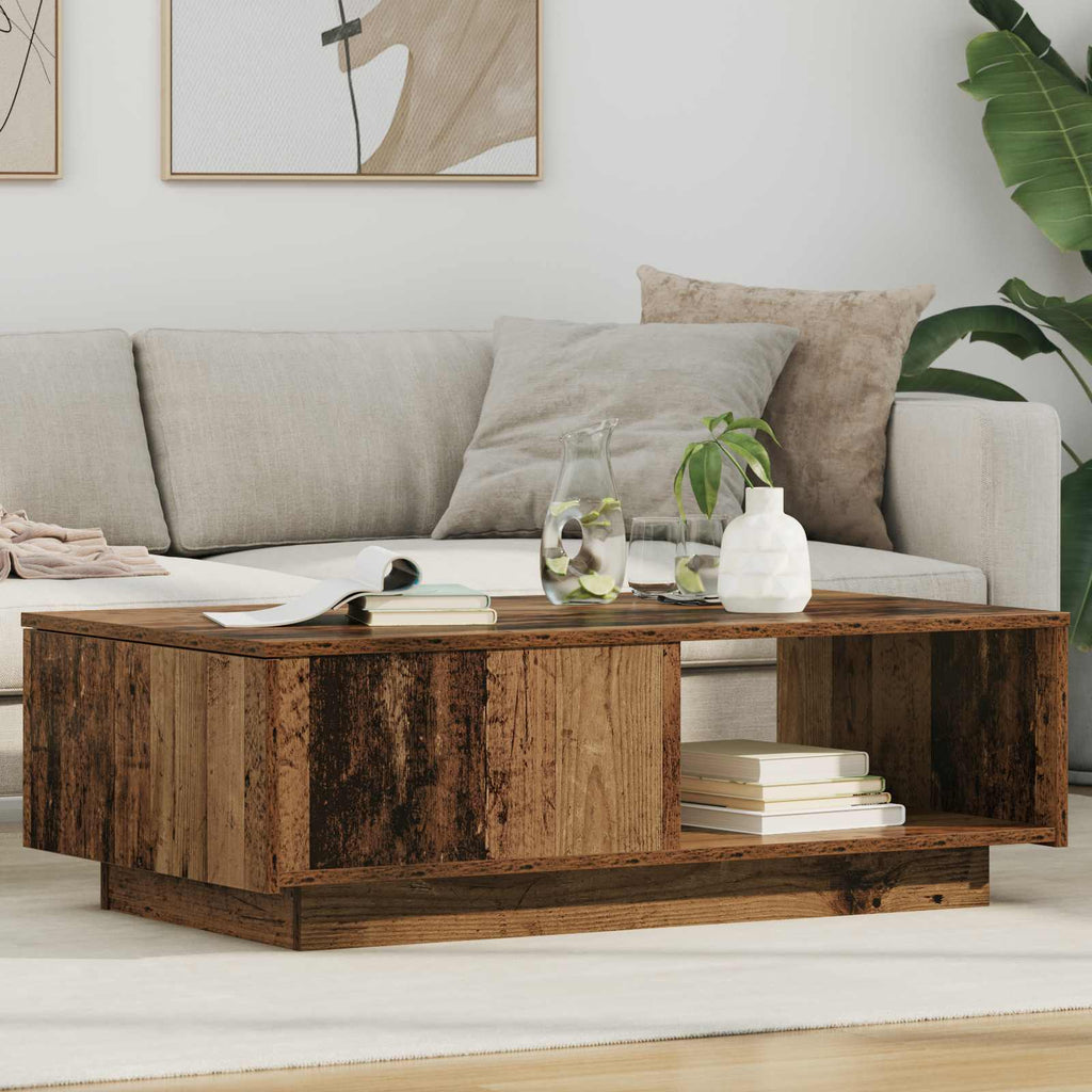 Tavolino da salotto con cassetto Legno vecchio 95 x 55 x 31 cm