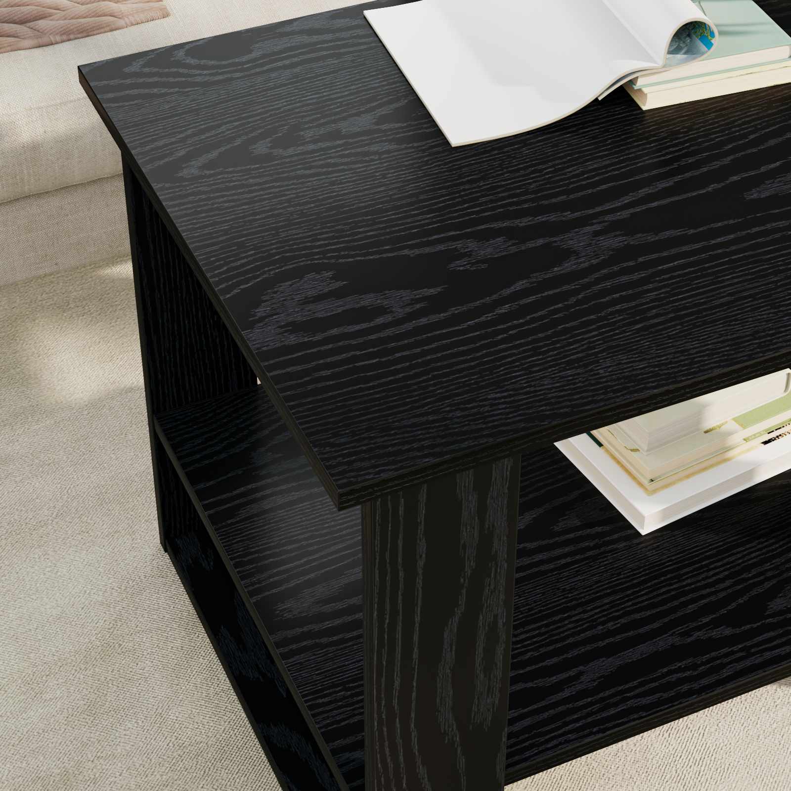 Tavolino da salotto Rovere Nero 72 x 50 x 50 cm