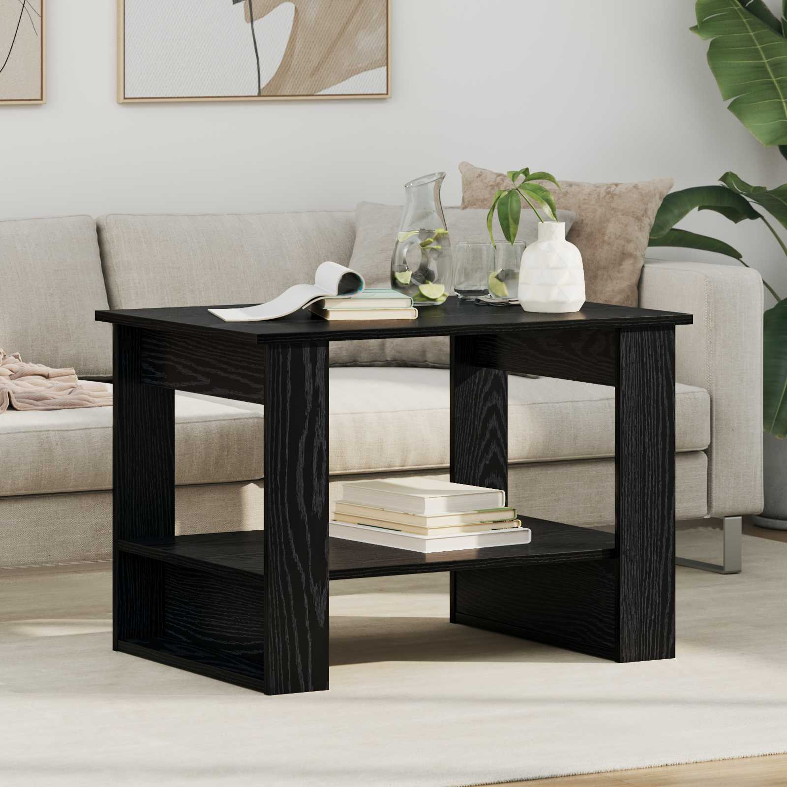 Tavolino da salotto Rovere Nero 72 x 50 x 50 cm