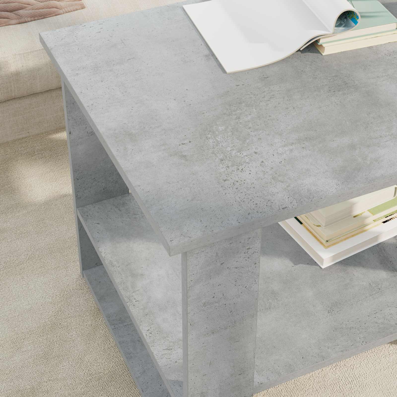 Tavolino da salotto Grigio cemento 72 x 50 x 50 cm