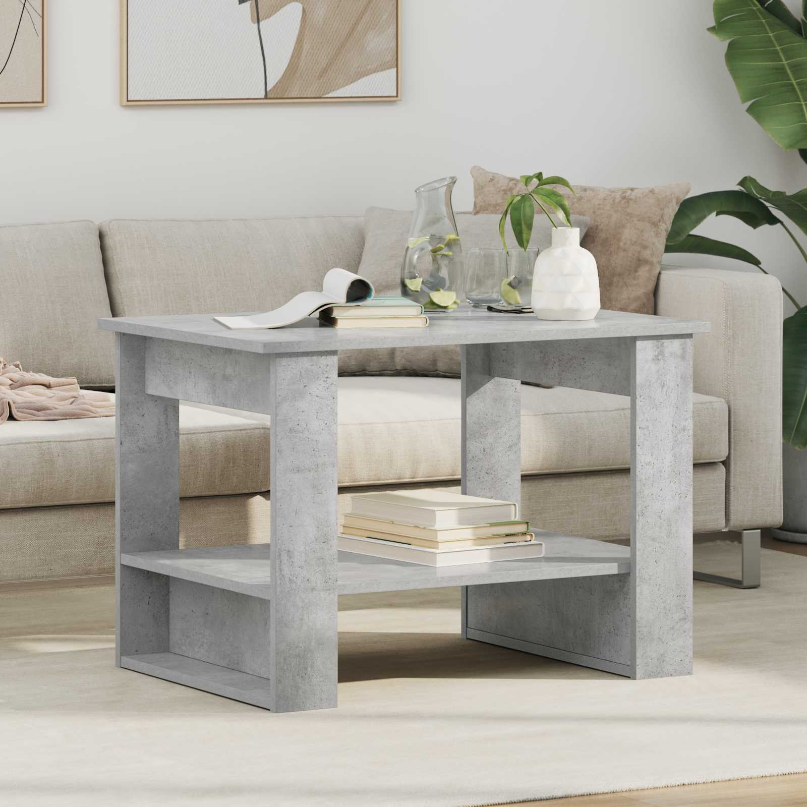 Tavolino da salotto Grigio cemento 72 x 50 x 50 cm