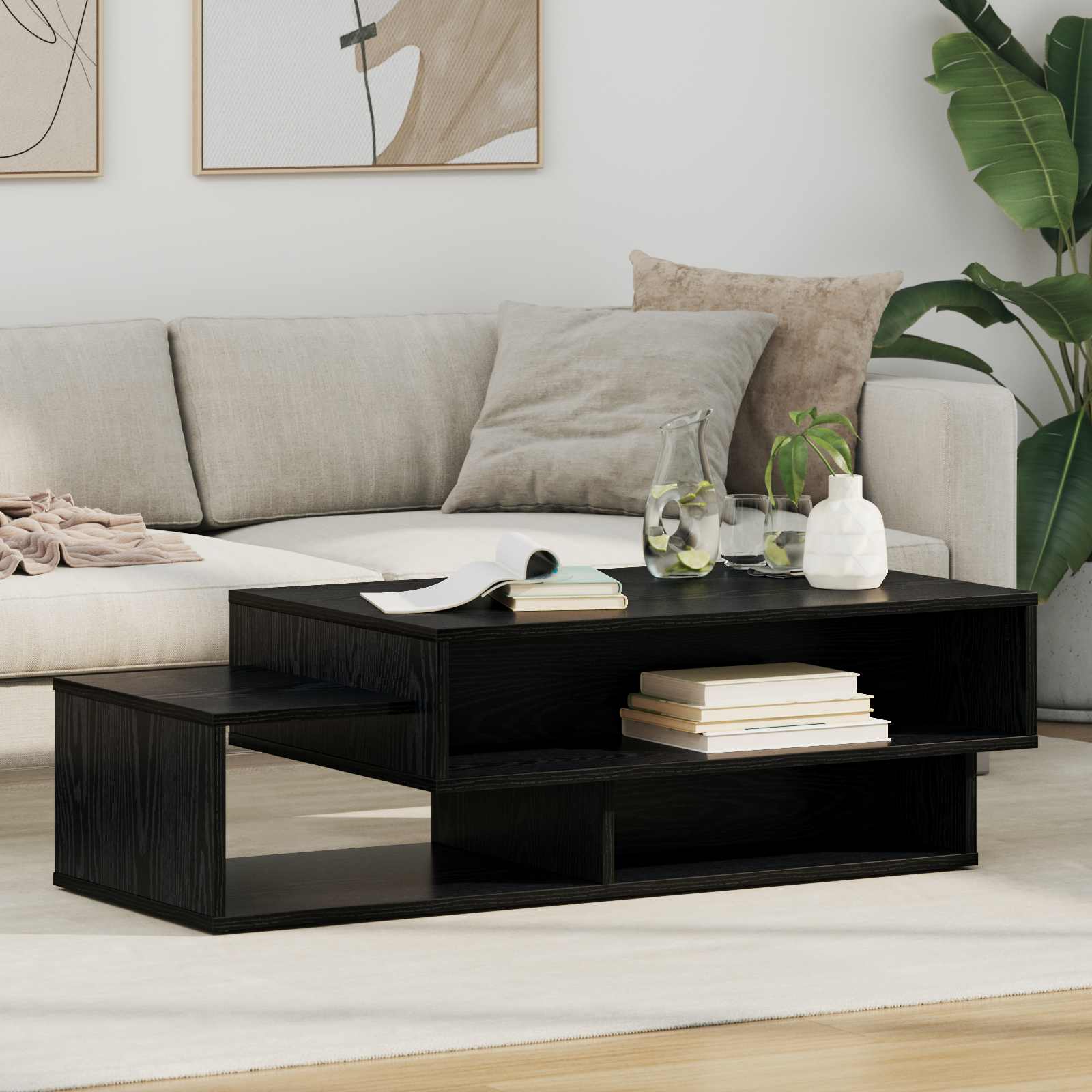 Tavolino da salotto Rovere Nero 105 x 50 x 32,5 cm