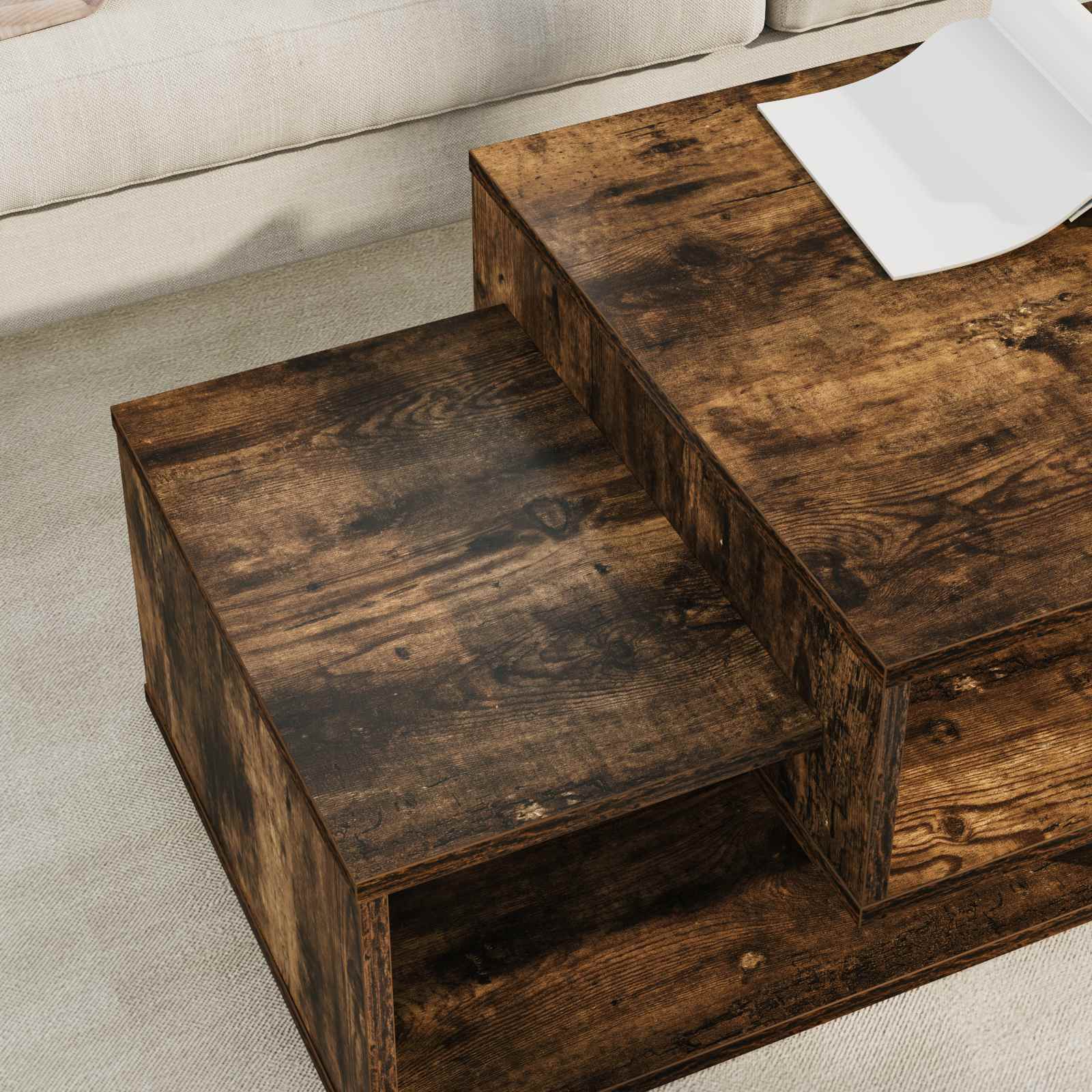 Tavolino da salotto Rovere fumé 105 x 50 x 32,5 cm