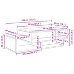 Tavolino da salotto Grigio Sonoma 105 x 50 x 32,5 cm