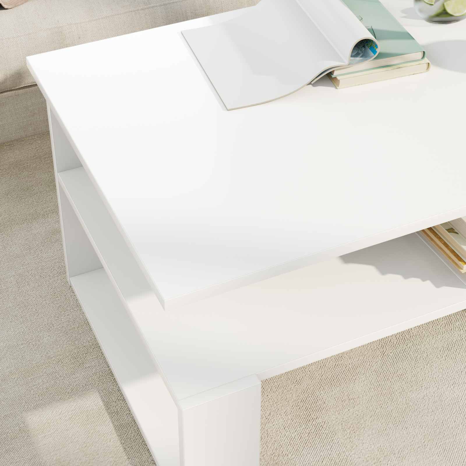 Tavolino da salotto Bianco 90 x 50 x 40 cm Legno multistrato