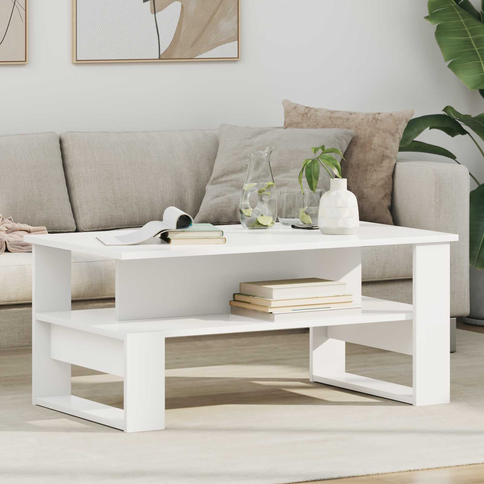 Tavolino da salotto Bianco 90 x 50 x 40 cm Legno multistrato
