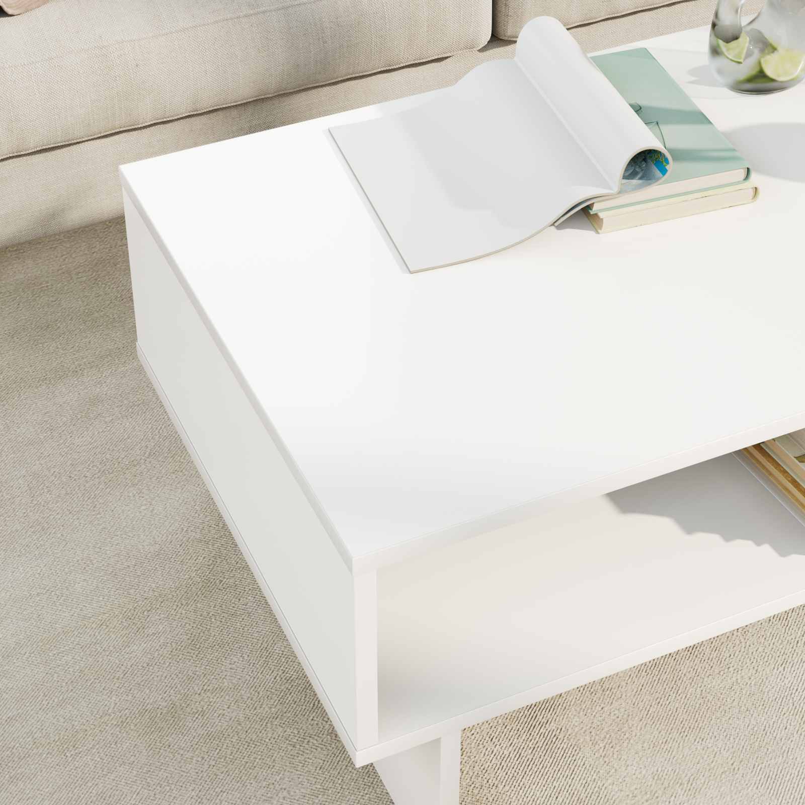 Tavolino da salotto Bianco 80 x 46 x 35 cm Legno multistrato