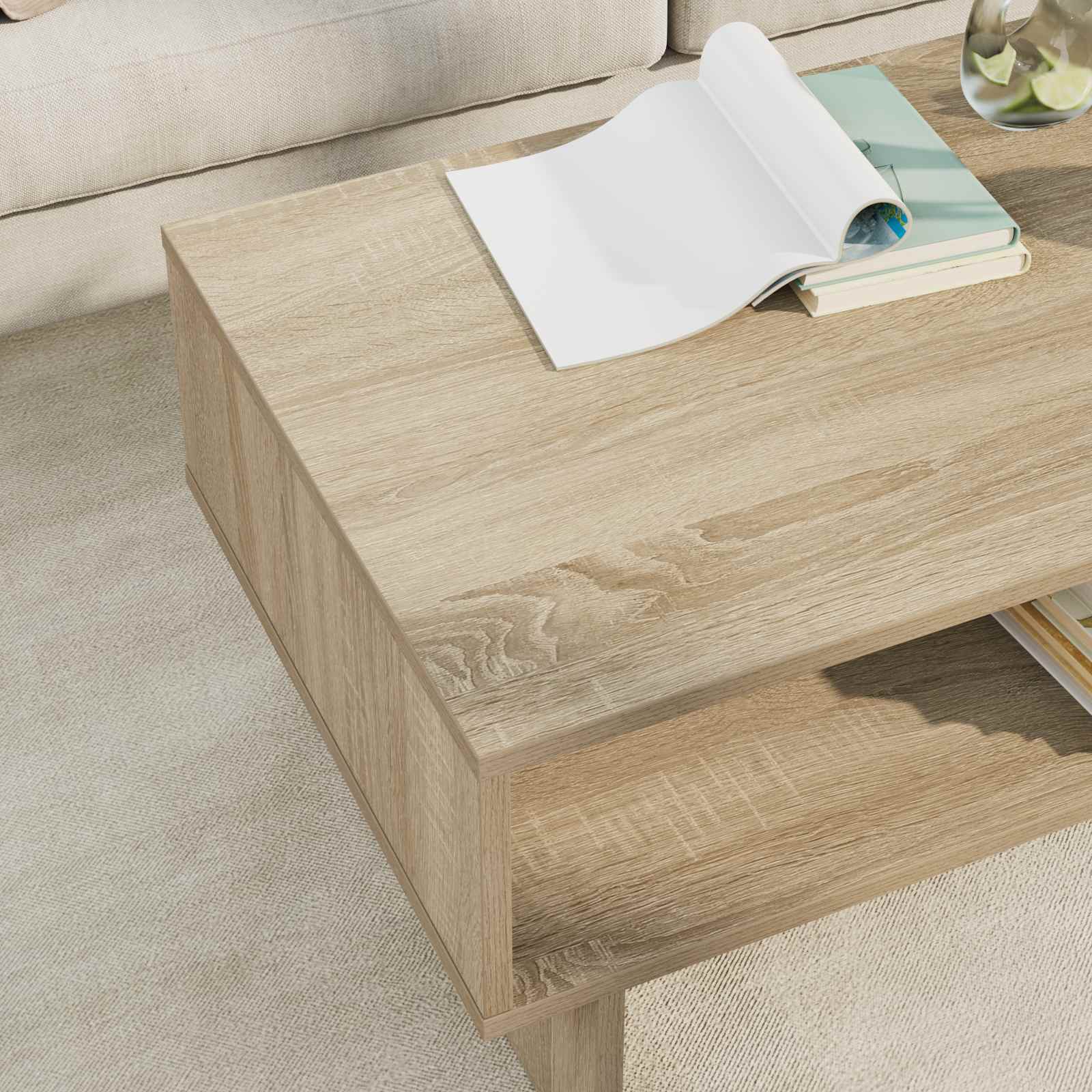 Tavolino da salotto Rovere Sonoma 80 x 46 x 35 cm