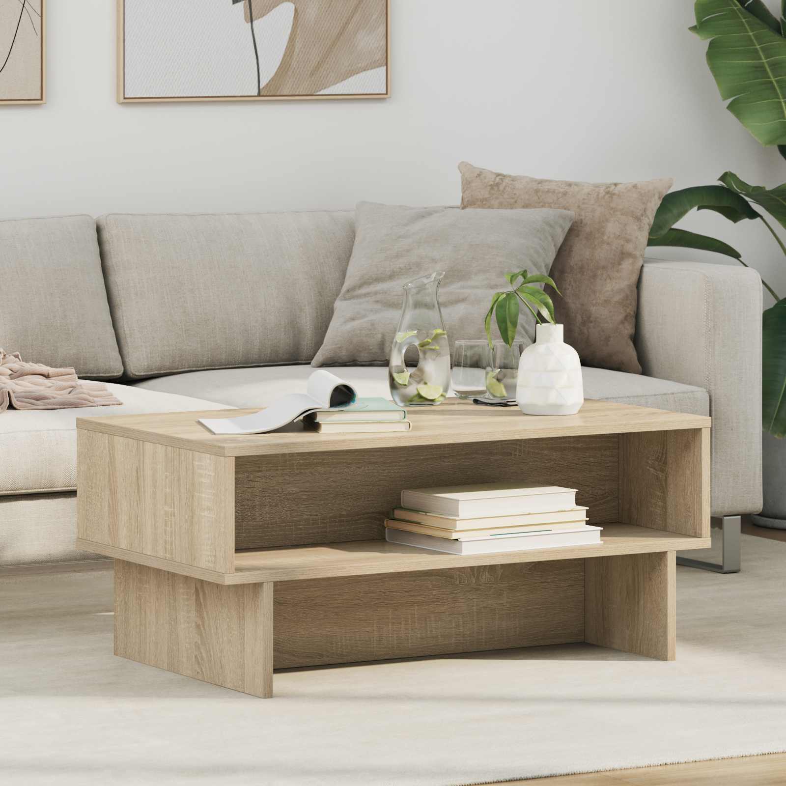 Tavolino da salotto Rovere Sonoma 80 x 46 x 35 cm