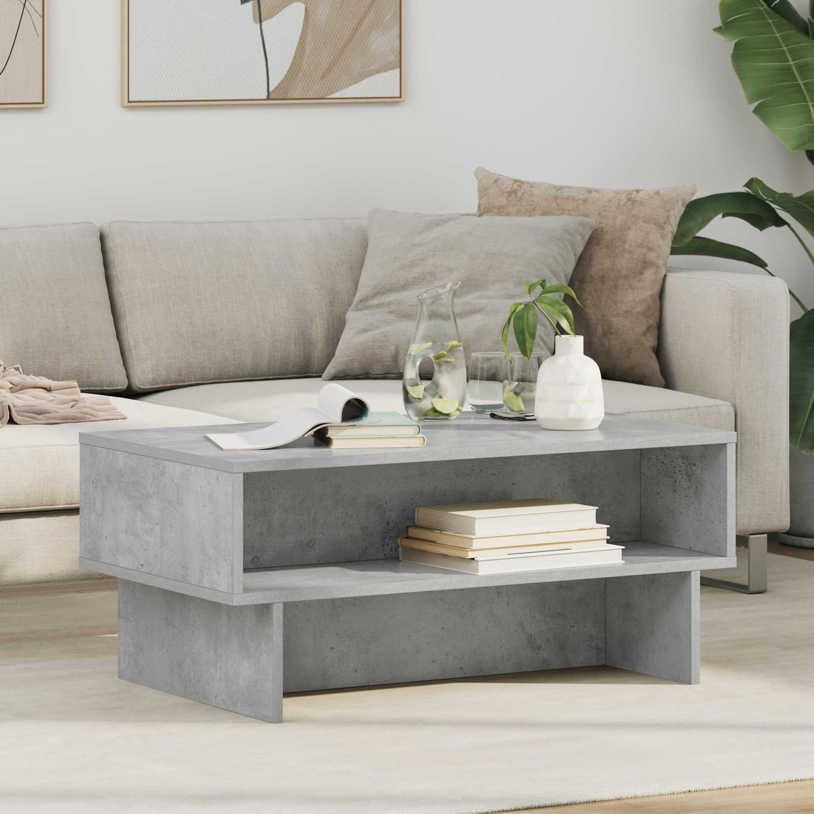 Tavolino da salotto Grigio cemento 80 x 46 x 35 cm