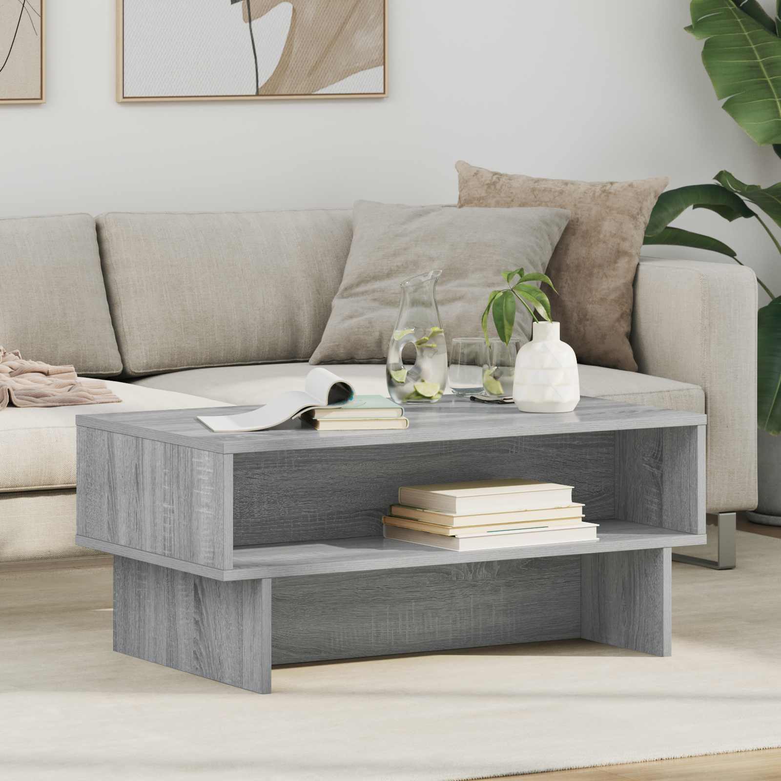 Tavolino da salotto Grigio Sonoma 80 x 46 x 35 cm