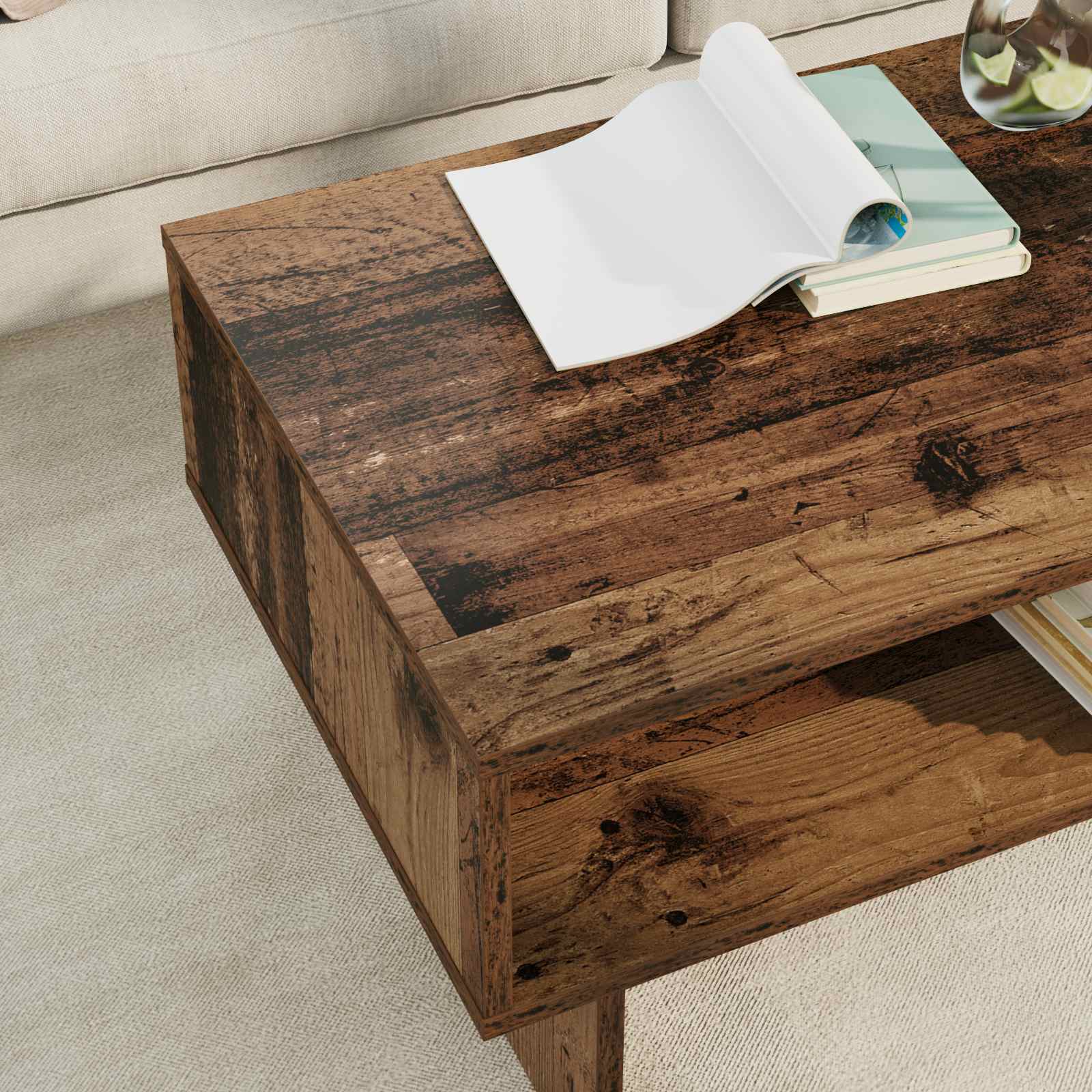Tavolino da salotto Legno vecchio 80 x 46 x 35 cm
