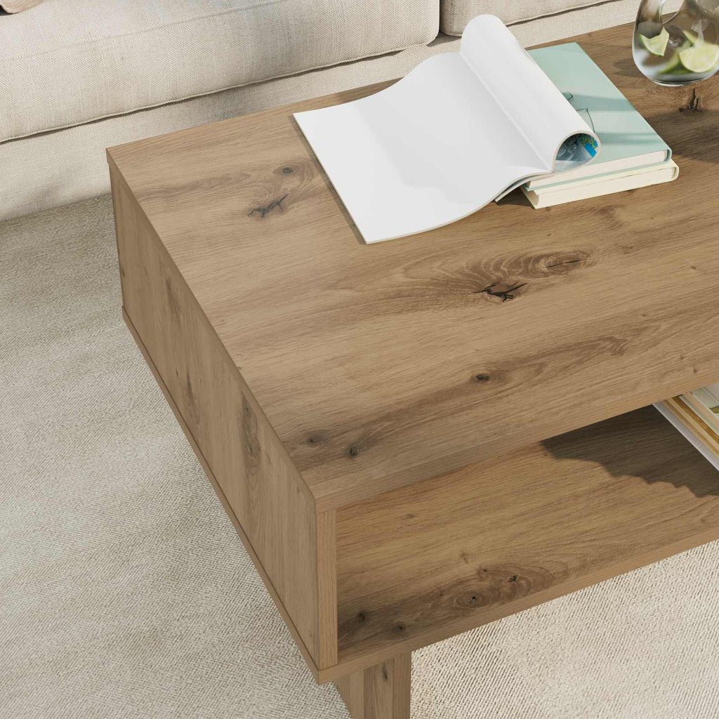 Tavolino da salotto Rovere artigianale 80 x 46 x 35 cm