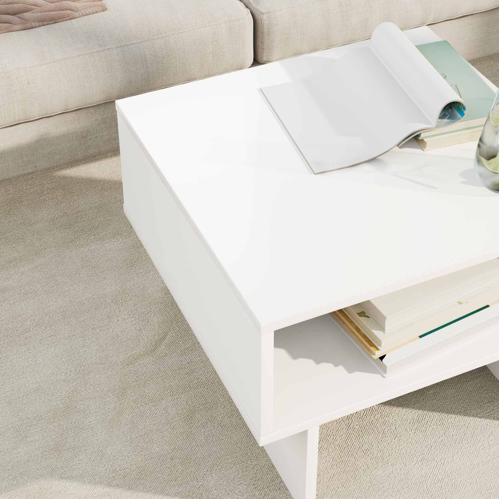 Tavolino da salotto Bianco 48 x 46 x 35 cm Legno multistrato