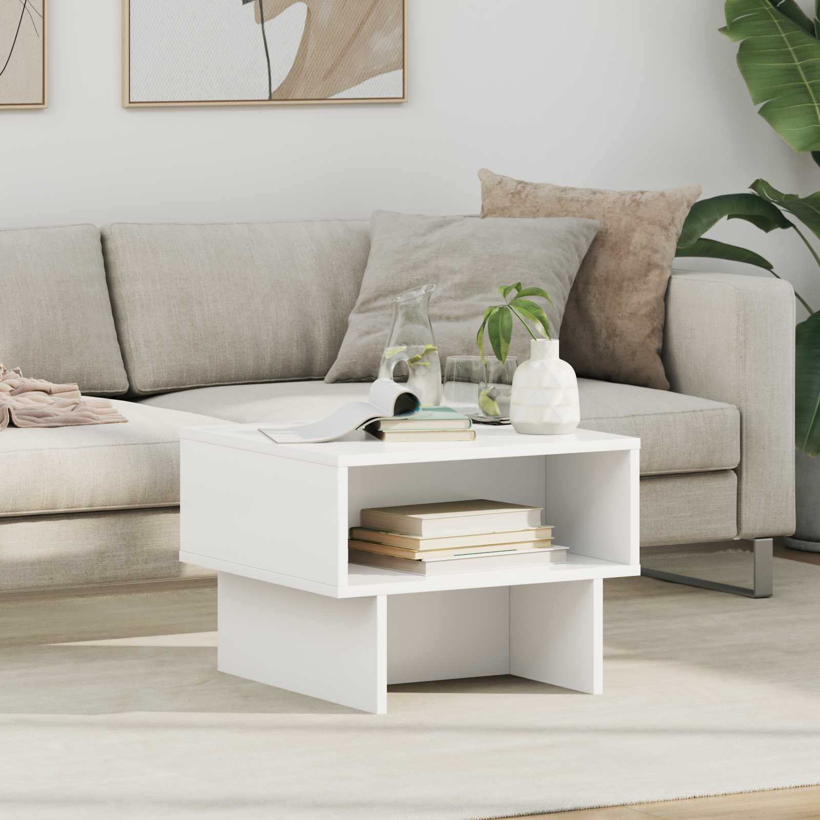 Tavolino da salotto Bianco 48 x 46 x 35 cm Legno multistrato