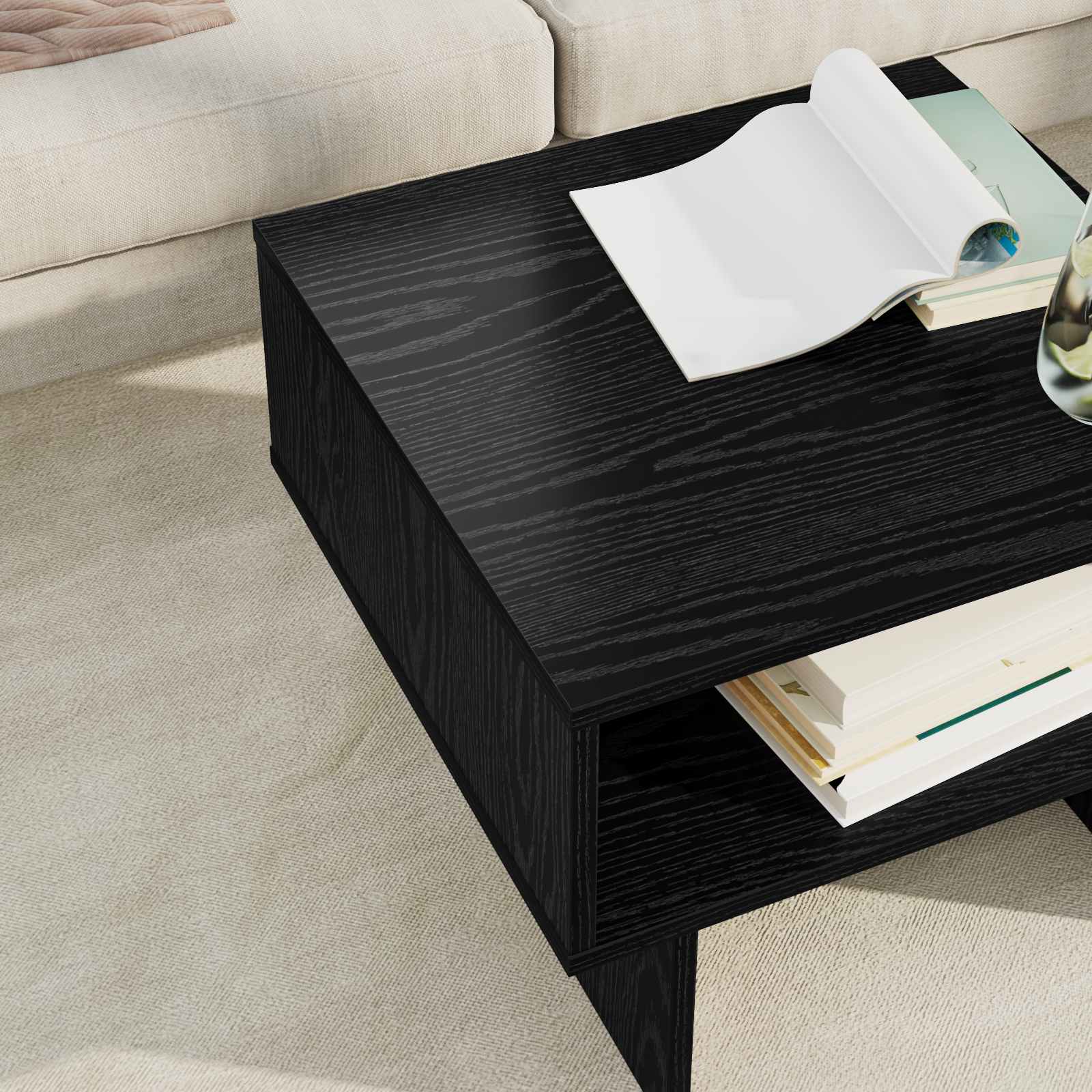 Tavolino da salotto Rovere Nero 48 x 46 x 35 cm
