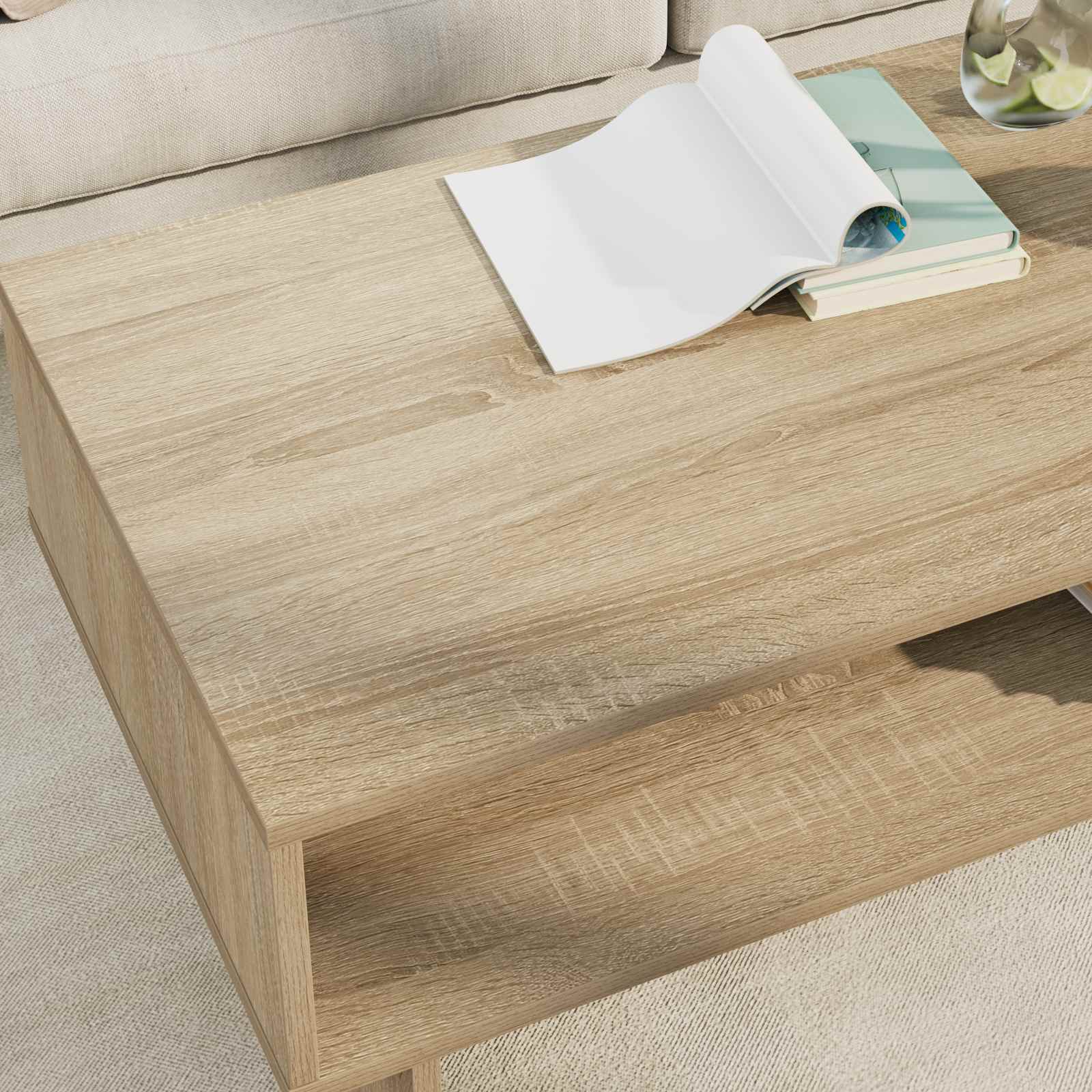 Tavolino da salotto Rovere Sonoma 100 x 46 x 35 cm
