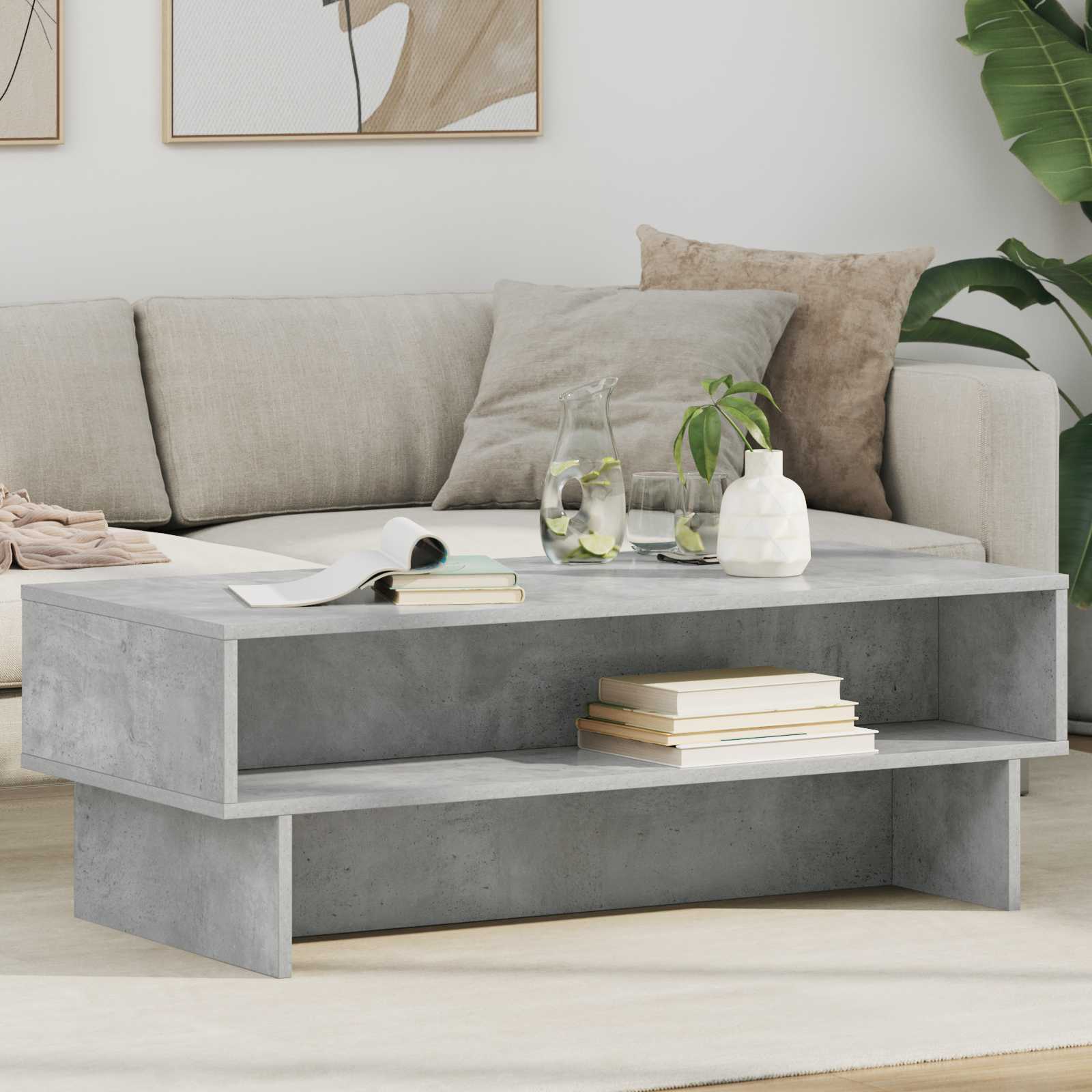 Tavolino da salotto Grigio cemento 100 x 46 x 35 cm