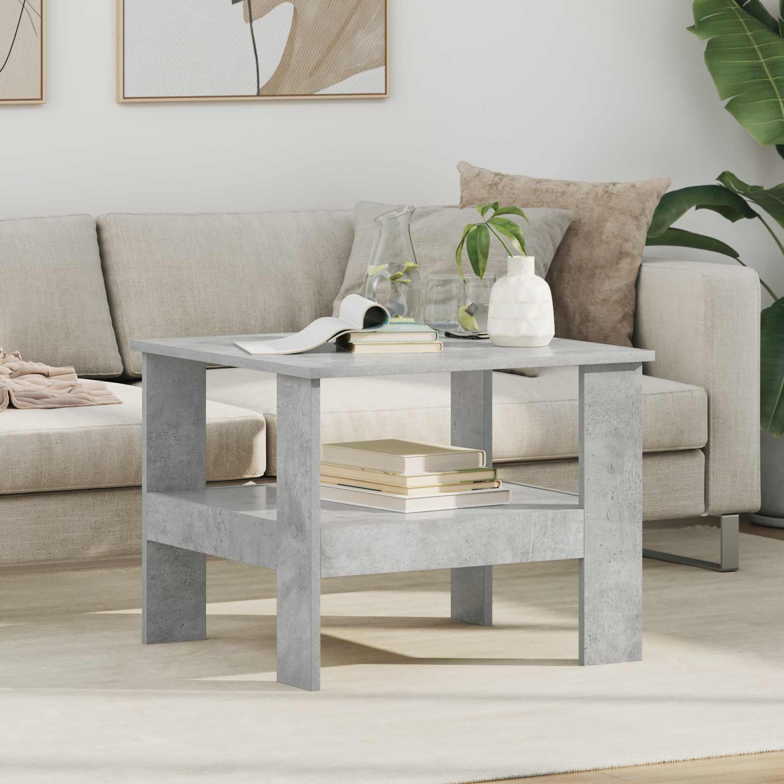 Tavolino da salotto Grigio cemento 57 x 55 x 45 cm